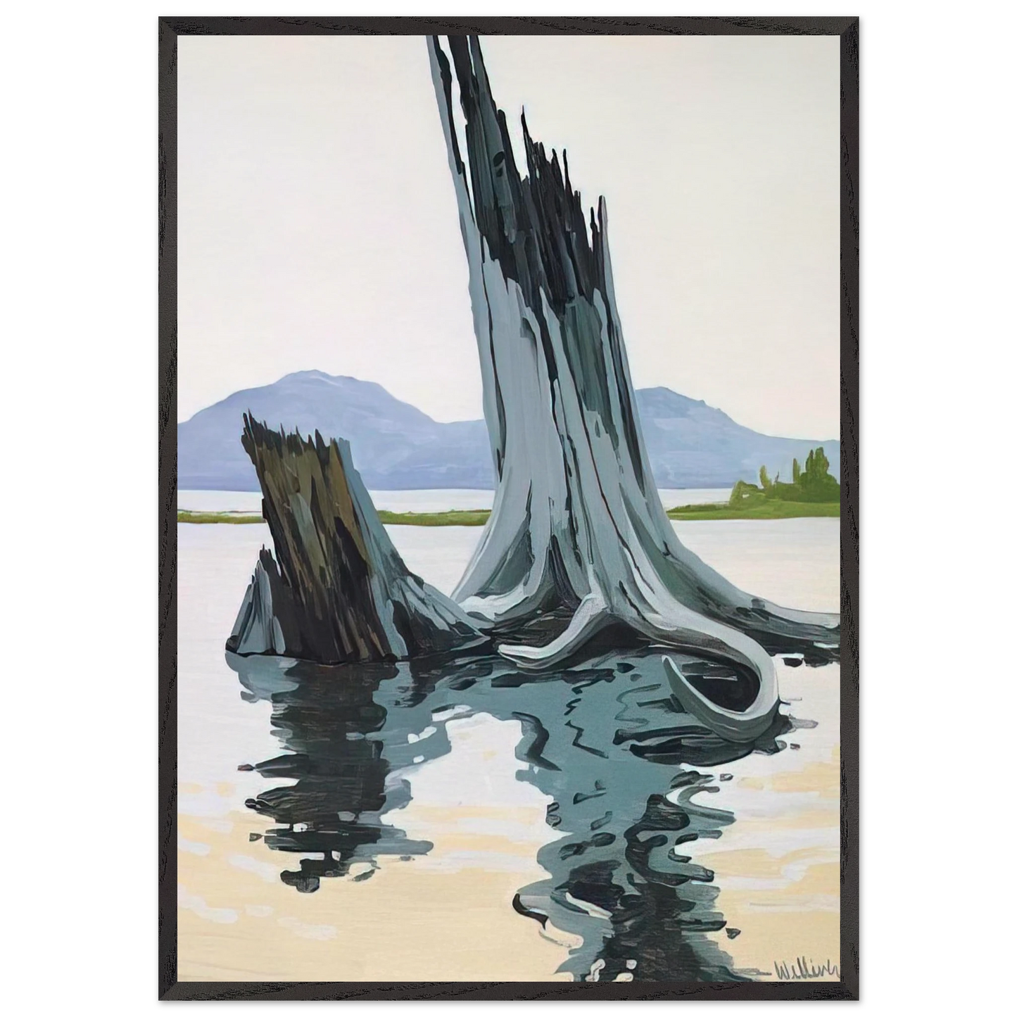 Stumps and Allagash - 1998 - Neil Welliver Framed Art Print – Black Wooden Frame - Default Title - -Framed Art Print