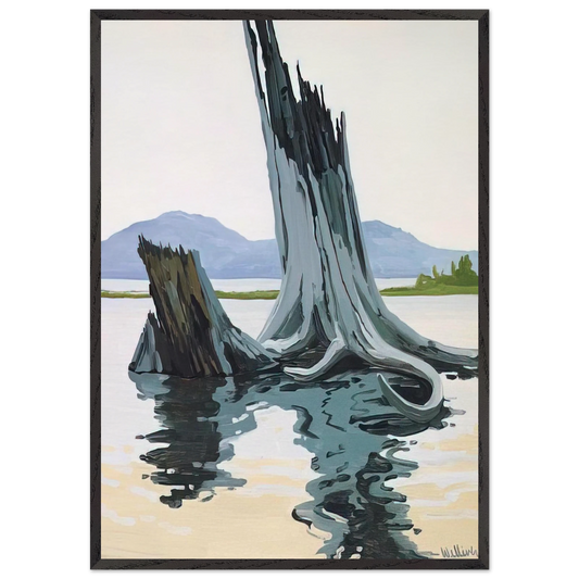 Stumps and Allagash - 1998 - Neil Welliver Framed Art Print – Black Wooden Frame - Default Title - -Framed Art Print