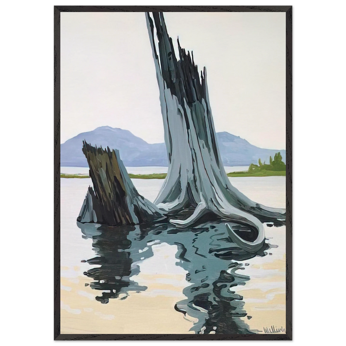 Stumps and Allagash - 1998 - Neil Welliver 70x100 cm / 28x40 inches Framed Art Print – Black Wooden Frame