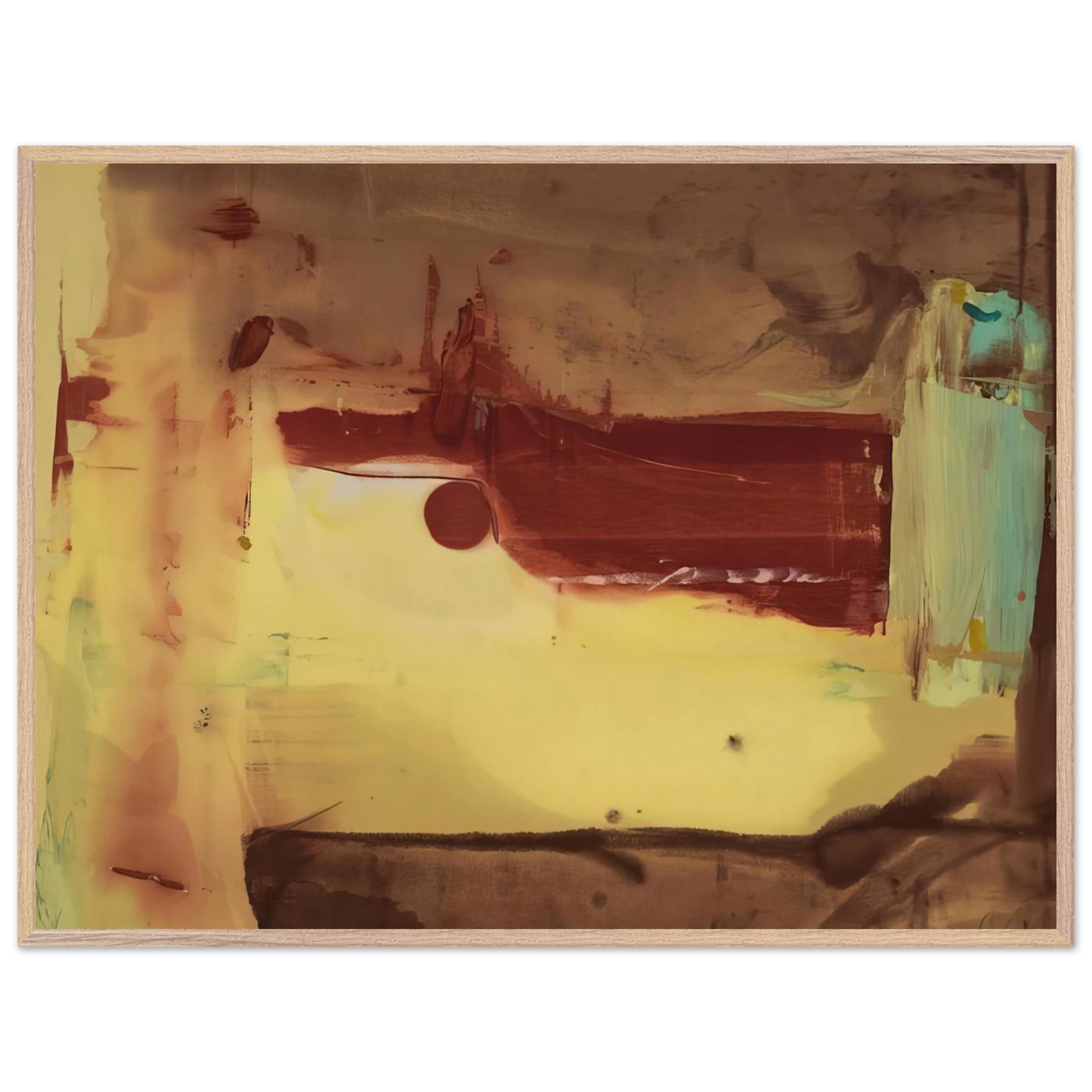 Helen Frankenthaler - Desert Pass - 1976 Wall art - 27x35 cm / 11x14 inches - Premium Wooden Framed Poster With Fine Art Paper - Wood frame
