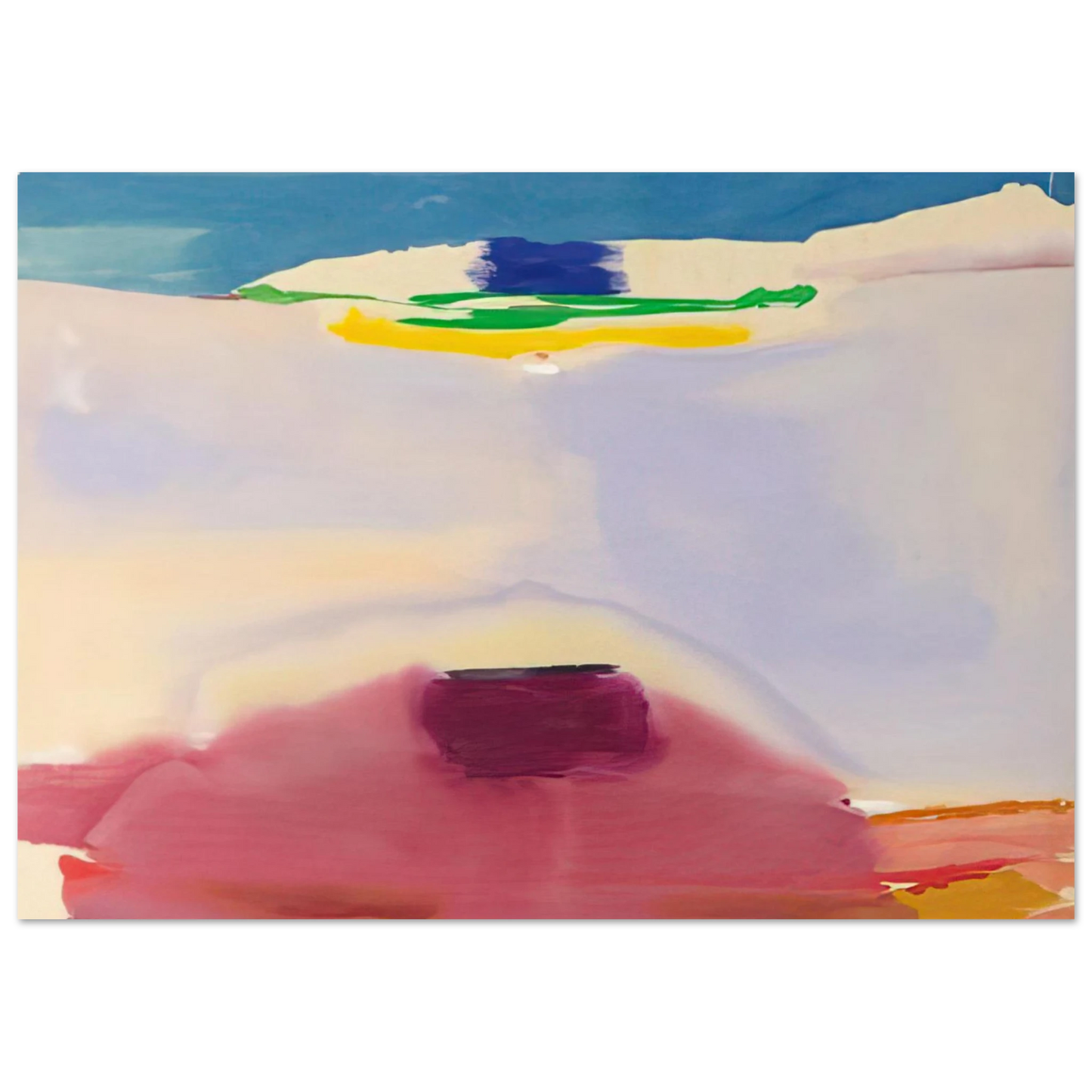 Helen Frankenthaler - Leveling - 1973 Wall art - 15x20 cm / 6x8 inches - Premium Wooden Framed Poster With Fine Art Paper - White frame