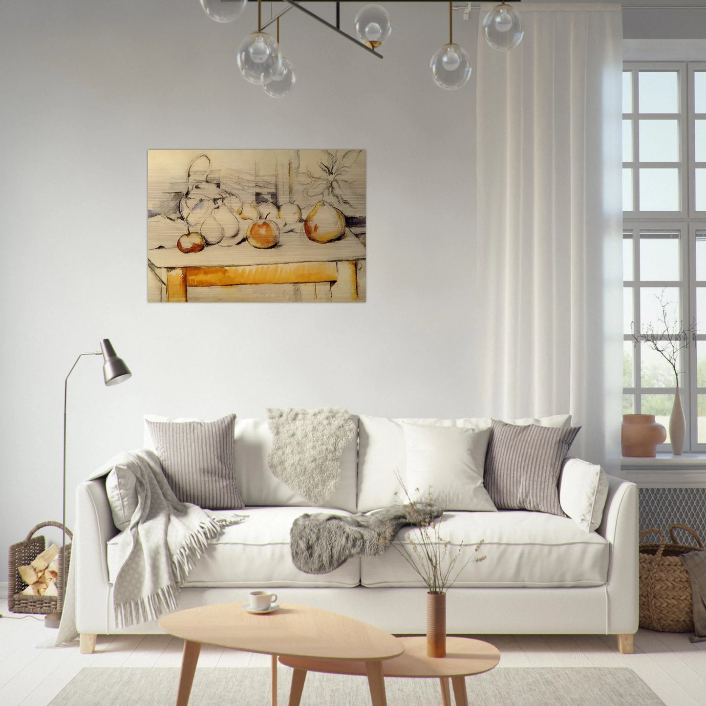 Pot of Ginger and Fruits on a Table - Paul Cézanne Brushed Aluminum Print - 70x100 cm / 28x40 inches | Paul Cézanne Aluminum Print | Paul Cézanne Prints