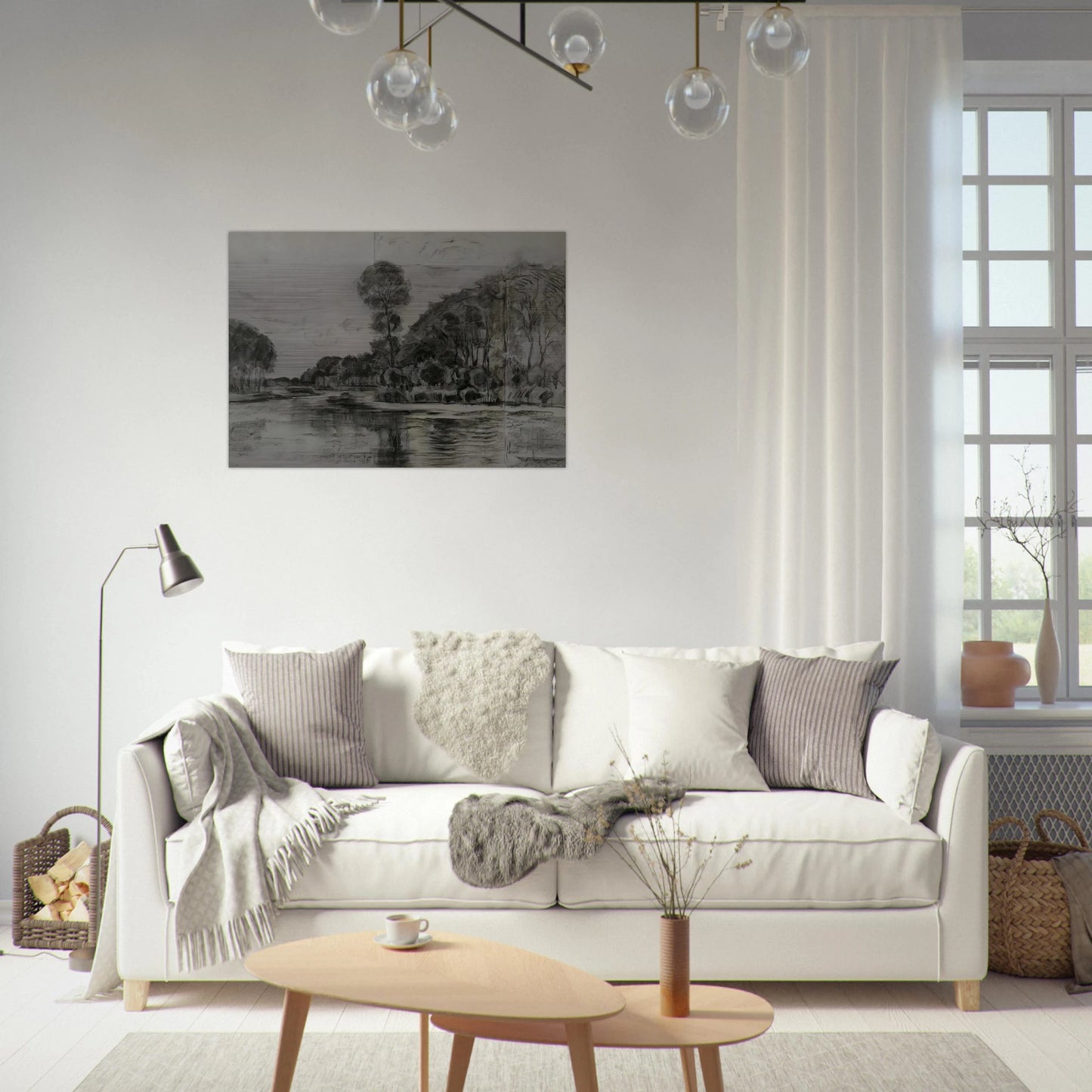 Lonely tree at the Gein - Piet Mondrian Brushed Aluminum Print - 70x100 cm / 28x40 inches | Piet Mondrian Aluminum Print | Piet Mondrian Prints