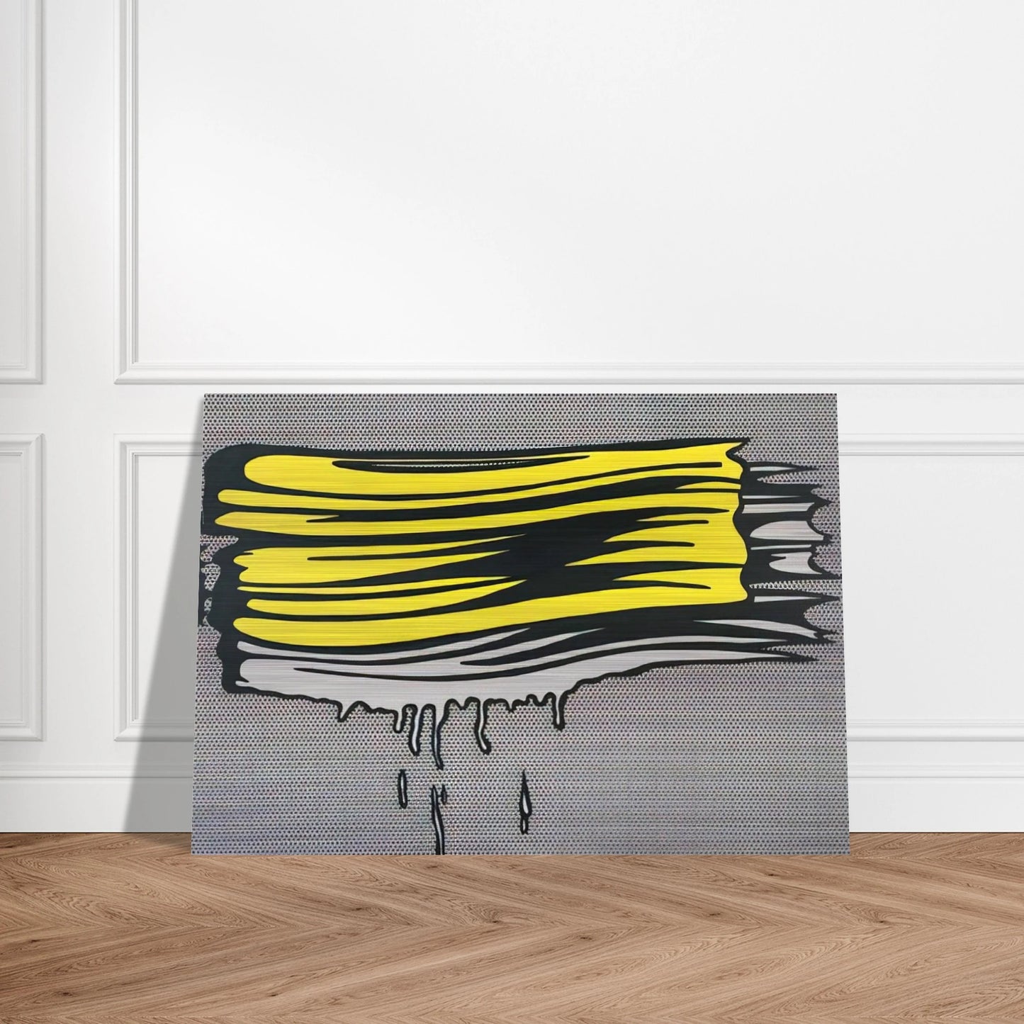 YELLOW AND WHITE BRUSHSTROKES 1965 - Roy Lichtenstein Brushed Aluminum Print - 70x100 cm / 28x40 inches | Roy Lichtenstein Aluminum Print | Roy Lichtenstein Prints