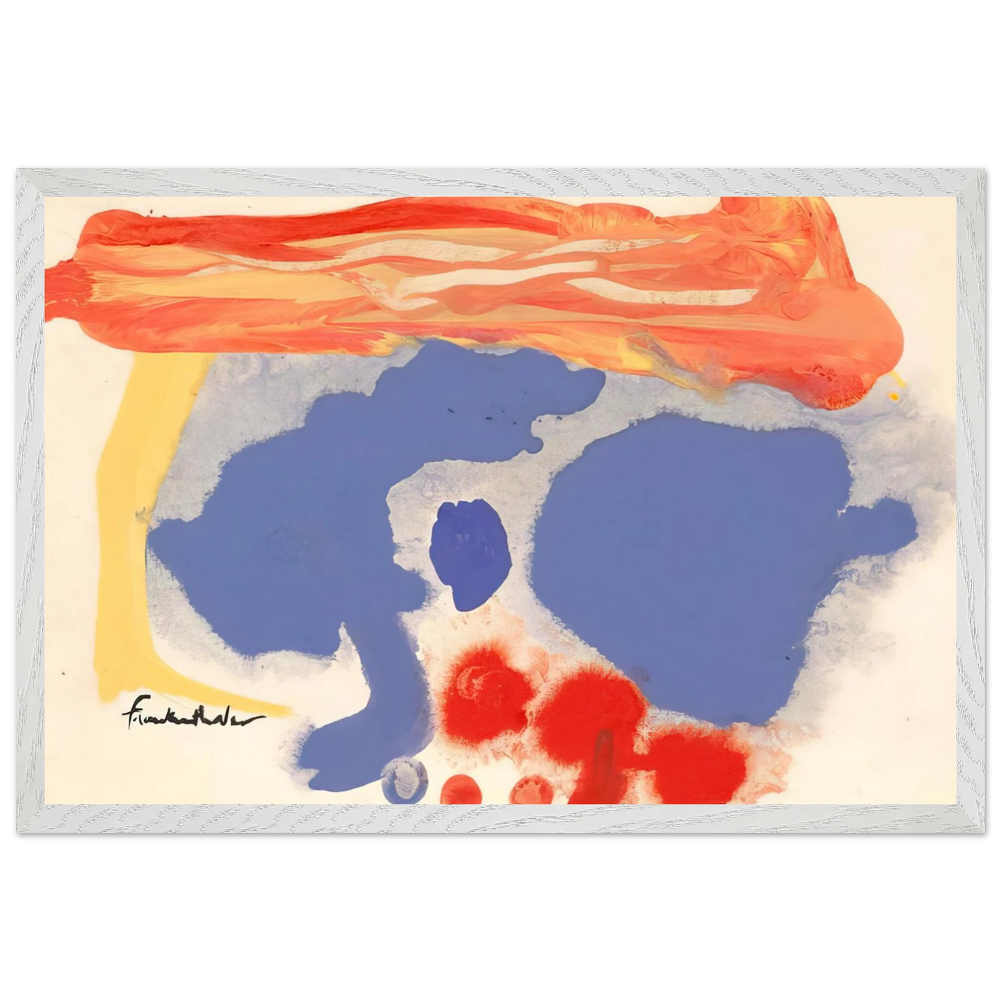 Helen Frankenthaler - Summerscene, Provincetown - 1961 Wall art - 60x80 cm / 24x32 inches - Premium Wooden Framed Poster With Fine Art Paper - Black frame
