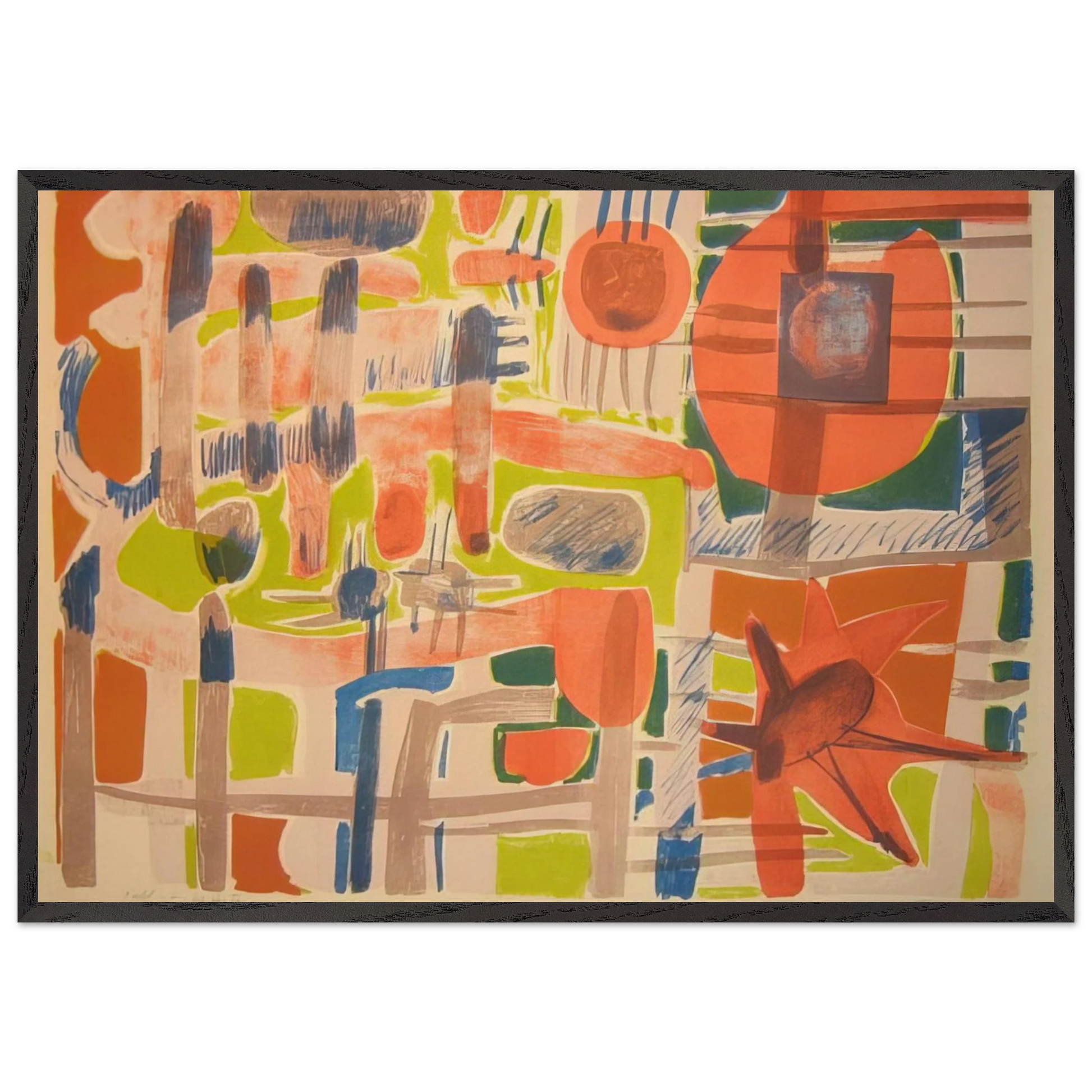 Call It Winter - 1957 United States - Will Barnet Framed Art Print – Black Wooden Frame - Default Title - -Framed Art Print