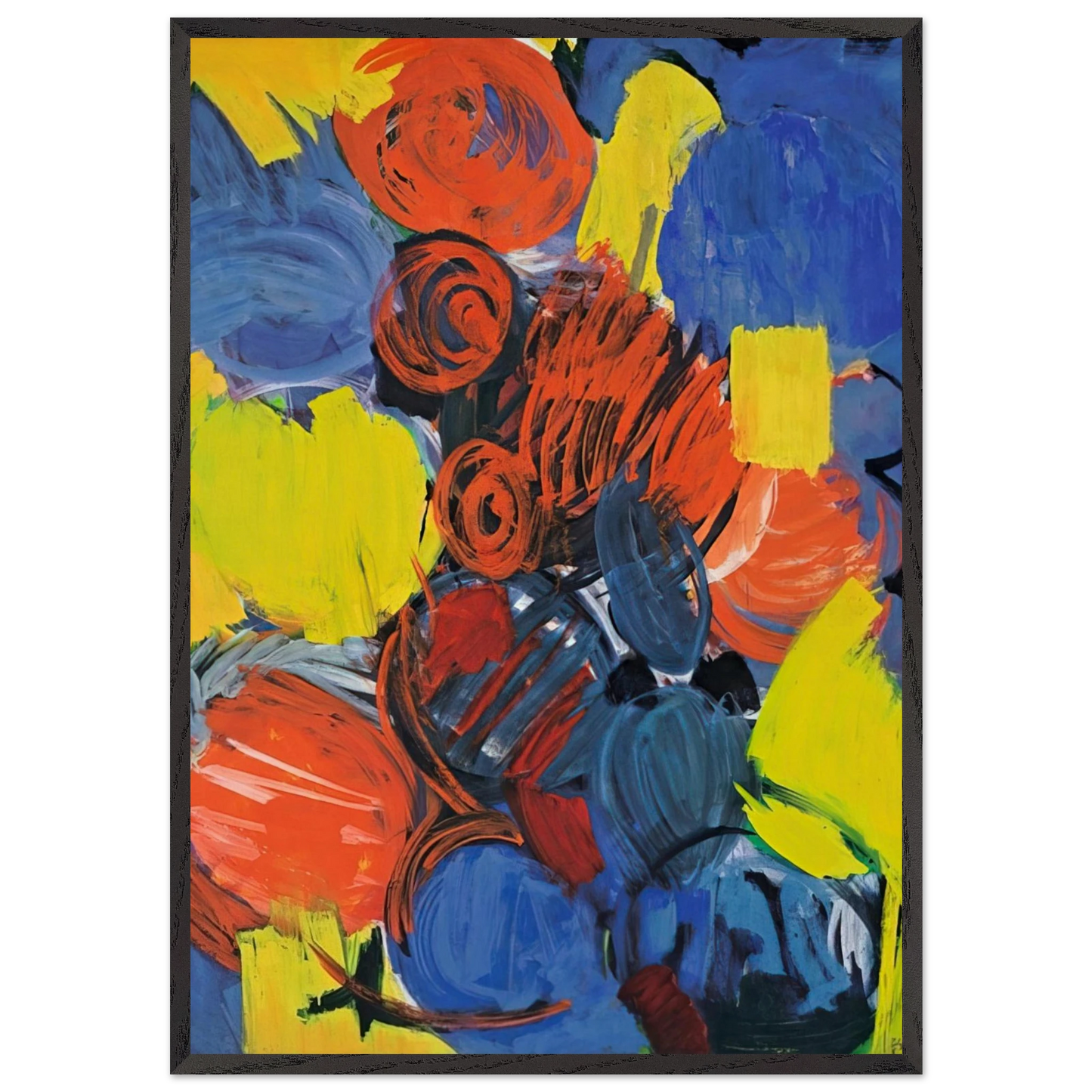 Weizengelb - 1962 - Ernst Wilhelm Nay Framed Art Print – Black Wooden Frame - Default Title - -Framed Art Print