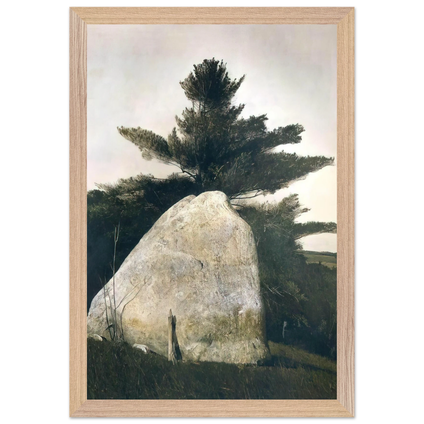 Andrew Wyeth - PENNSYLVANIA LANDSCAPE Wall Art - 21x29.7 cm / 8x12" - Premium Wooden Framed Poster With Fine Art Paper - Black frame