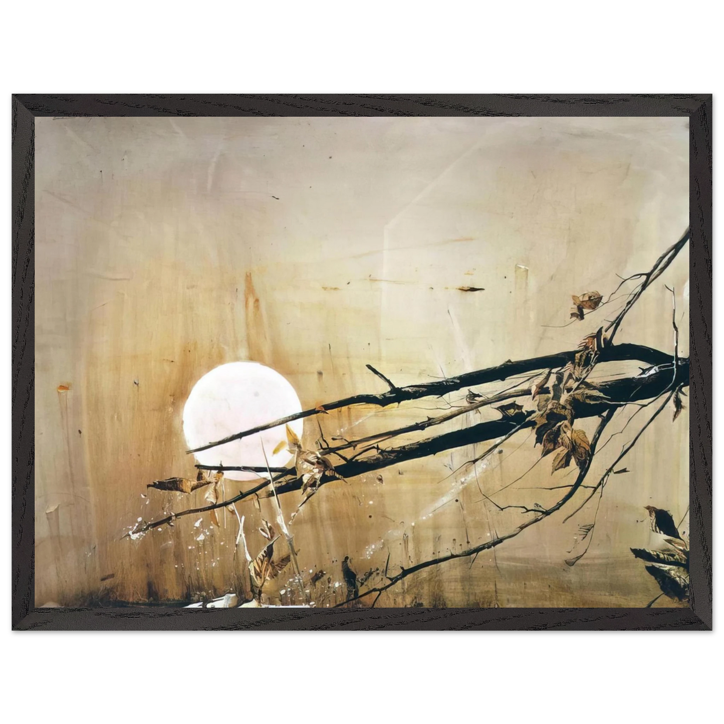 Andrew Wyeth - FULL MOON 1980 Wall Art - 60x80 cm / 24x32 inches - Premium Wooden Framed Poster With Fine Art Paper - Black frame