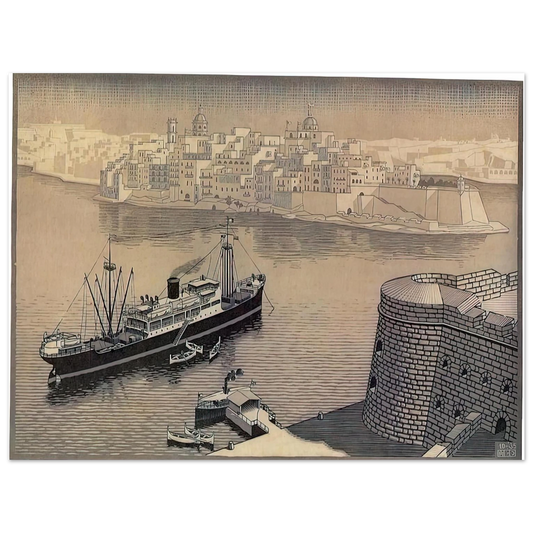 MC Escher - SENGELA MALTA Wall Art - 21x29.7 cm / 8x12" - Fine Art Poster - -