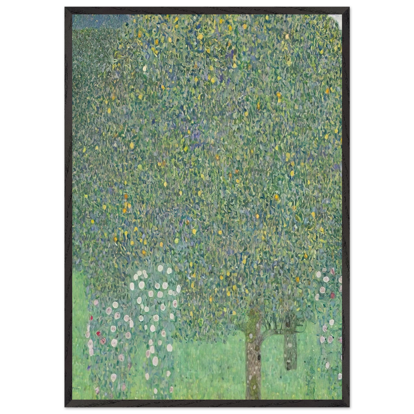 ROSES UNDER THE TREES - Gustav Klimt Framed Art Print – Black Wooden Frame - Default Title - -Framed Art Print