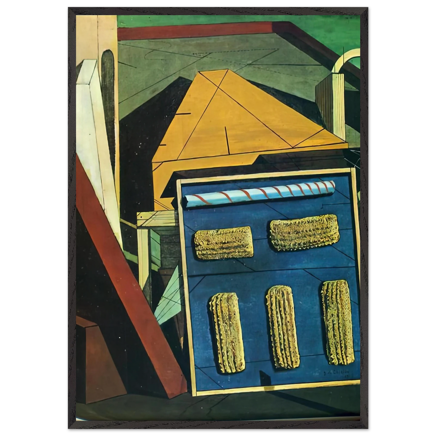 THE GENTLE AFTERNOON 1916 - Giorgio de Chirico Framed Art Print – Black Wooden Frame - Default Title - -Framed Art Print