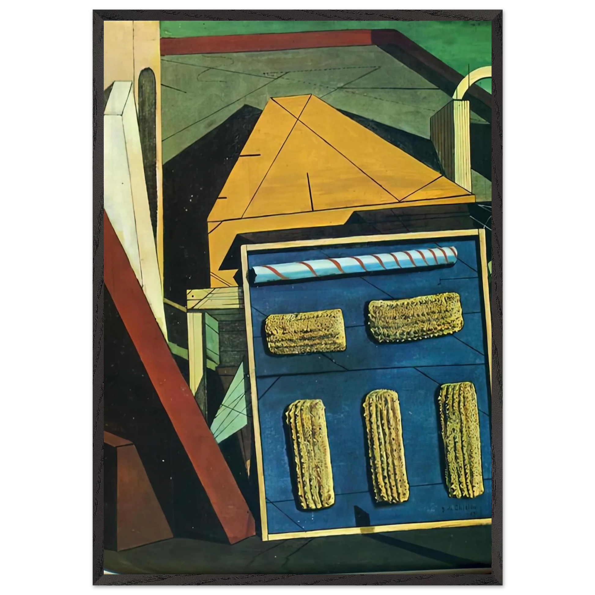 THE GENTLE AFTERNOON 1916 - Giorgio de Chirico Framed Art Print – Black Wooden Frame - Default Title - -Framed Art Print