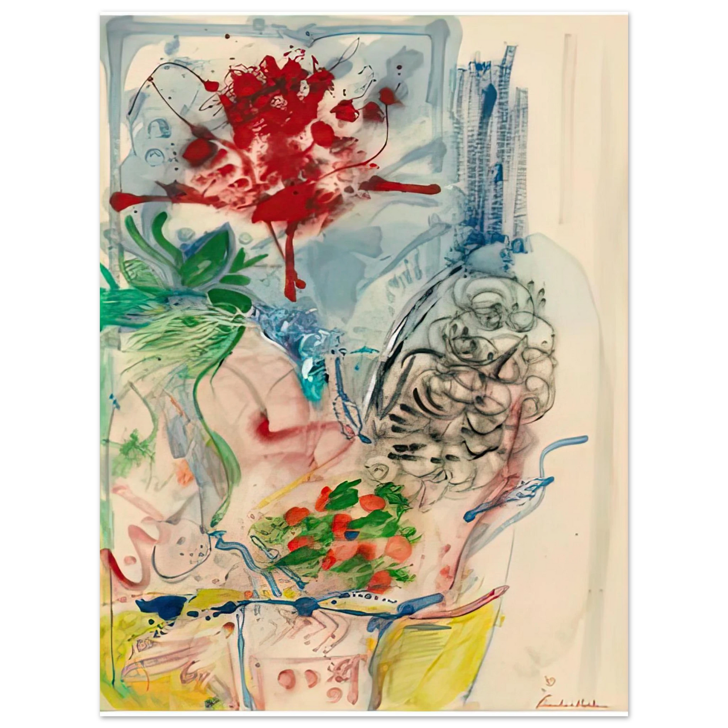 Helen Frankenthaler - L’Amour Toujours L’Amour, 1957- Wall Art - 21x29.7 cm / 8x12" - Fine Art Poster - -