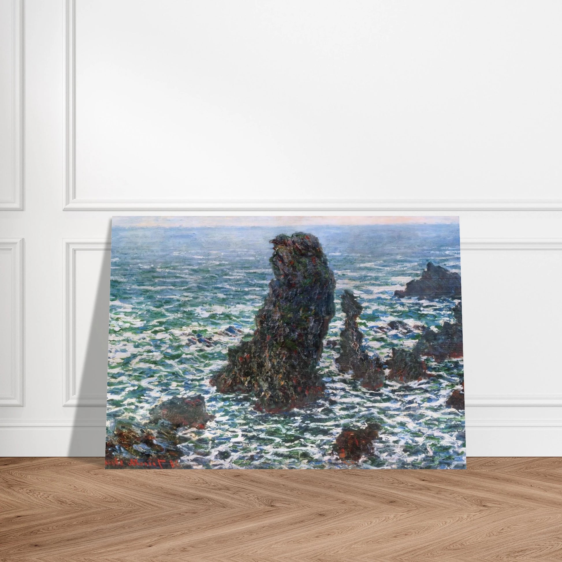 The Pyramids of Port Coton, Belle-Ile-en-Mer - claude monet Brushed Aluminum Print - 70x100 cm / 28x40 inches | claude monet Aluminum Print | claude monet Prints
