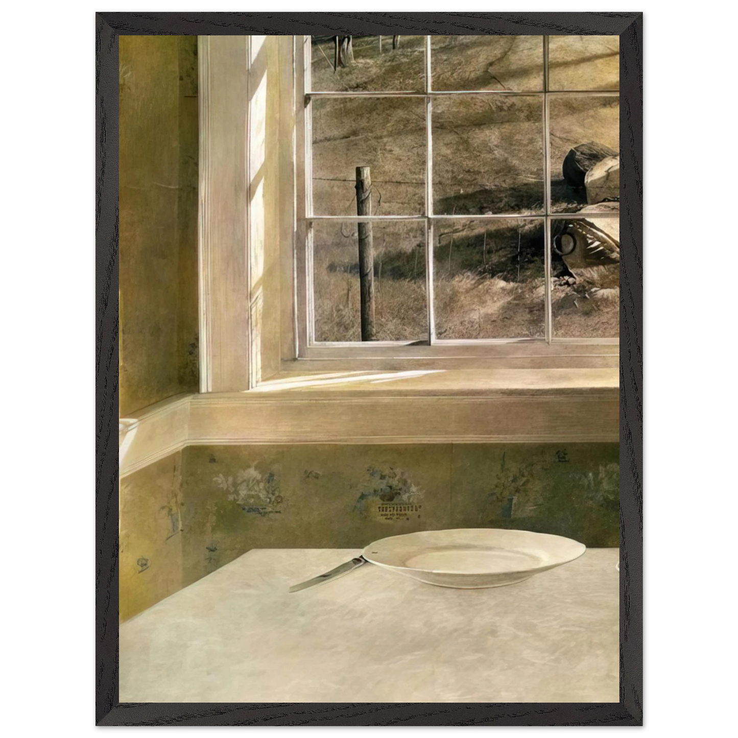 Andrew Wyeth - GROUNDHOG DAY Wall Art - 21x29.7 cm / 8x12" - Premium Wooden Framed Poster With Fine Art Paper - White frame