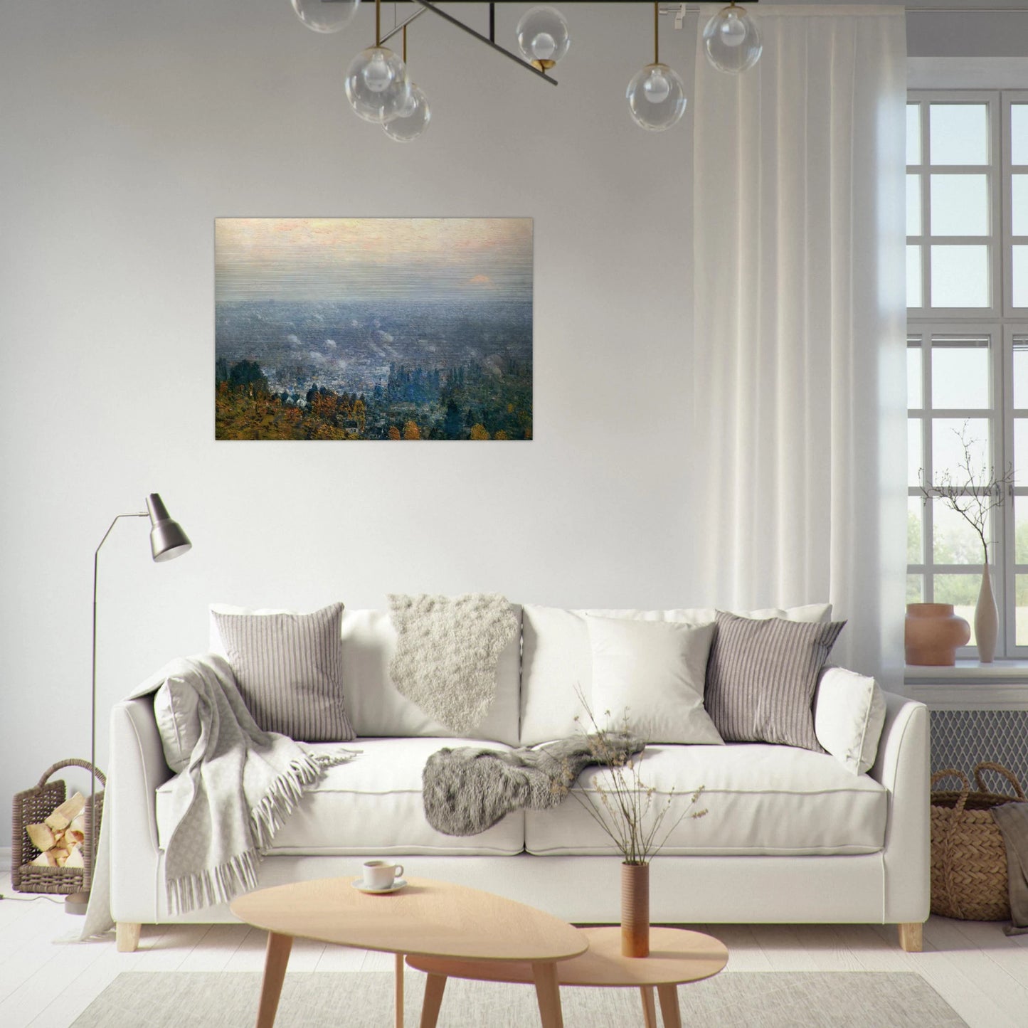 Mount Hood and the Valley of the Willamette - Childe Hassam Brushed Aluminum Print - 70x100 cm / 28x40 inches | Childe Hassam Aluminum Print | Childe Hassam Prints
