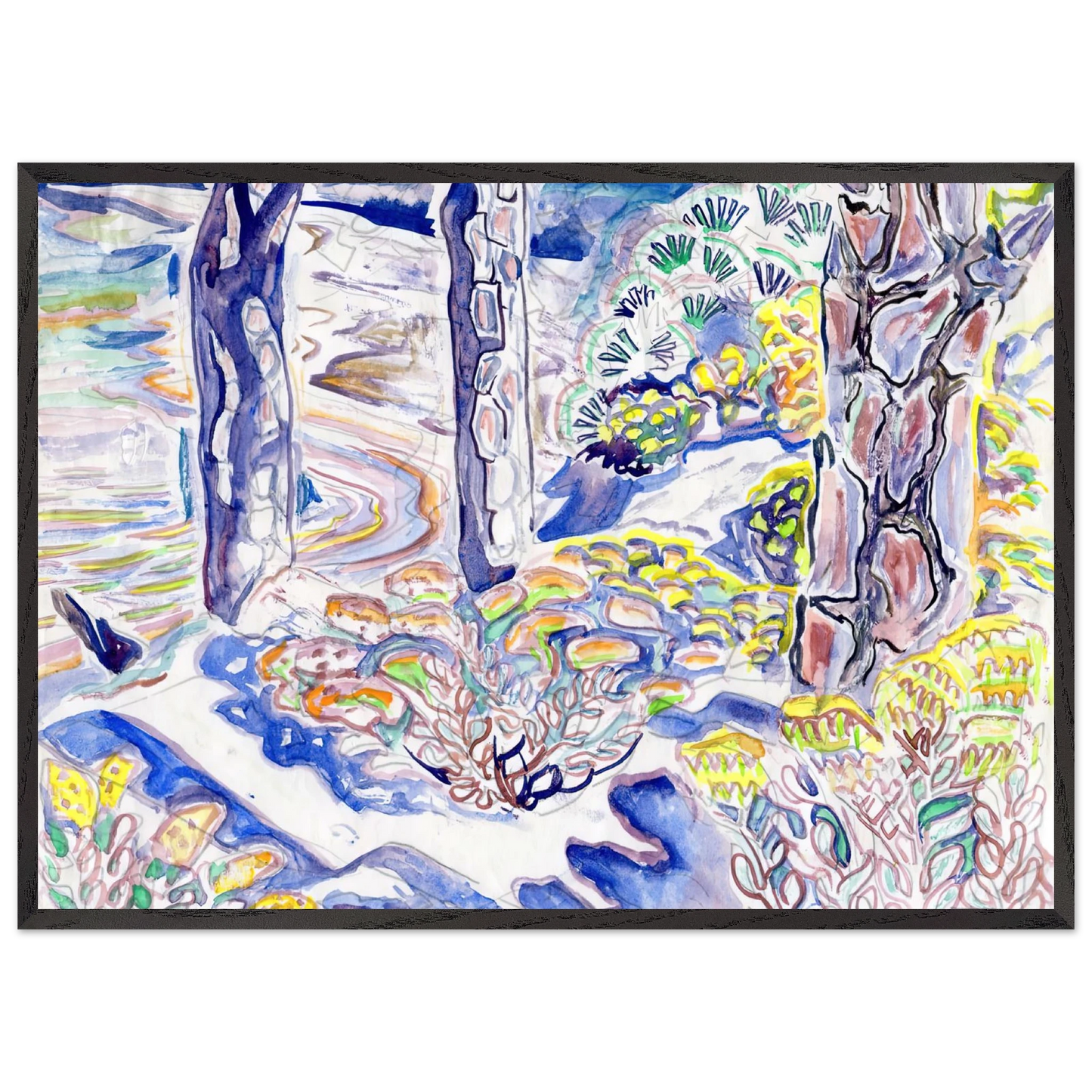 Walter Inglis Anderson - Walter Anderson Wall art - 27x35 cm / 11x14 Inches - Premium Wooden Framed Poster With Fine Art Paper - White frame