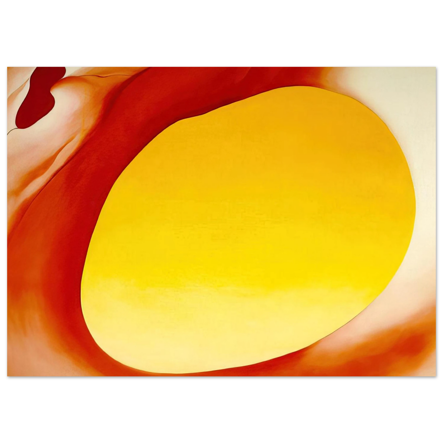 Georgia O'Keeffe - Pelvis Series - Red with Yellow Fine Art Poster - 40x60 cm / 16x24 inches