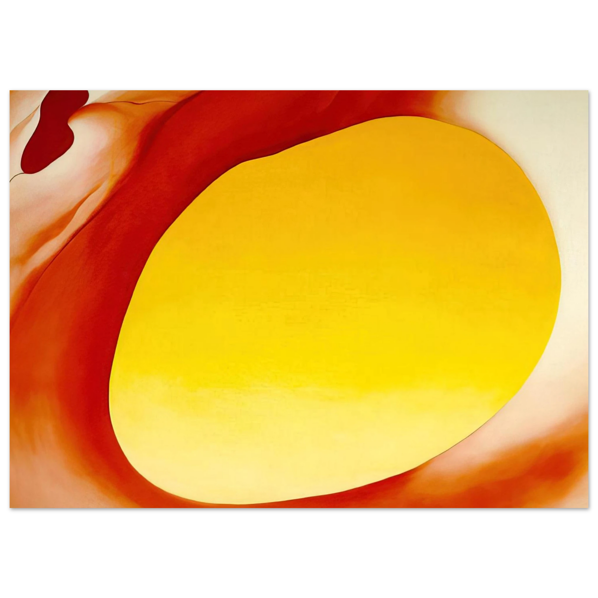 Georgia O'Keeffe - Pelvis Series - Red with Yellow Fine Art Poster - 40x60 cm / 16x24 inches