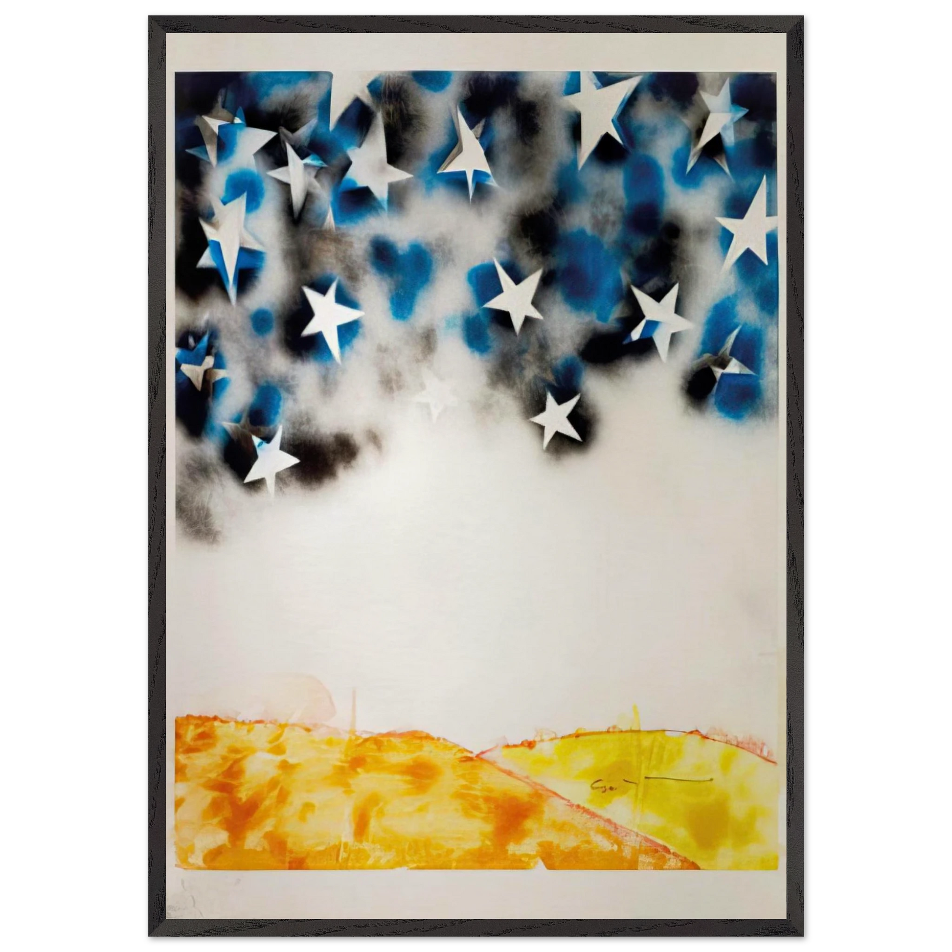 Le Stelle - Pop Art - Mario Schifano Framed Art Print – Black Wooden Frame - Default Title - -Framed Art Print