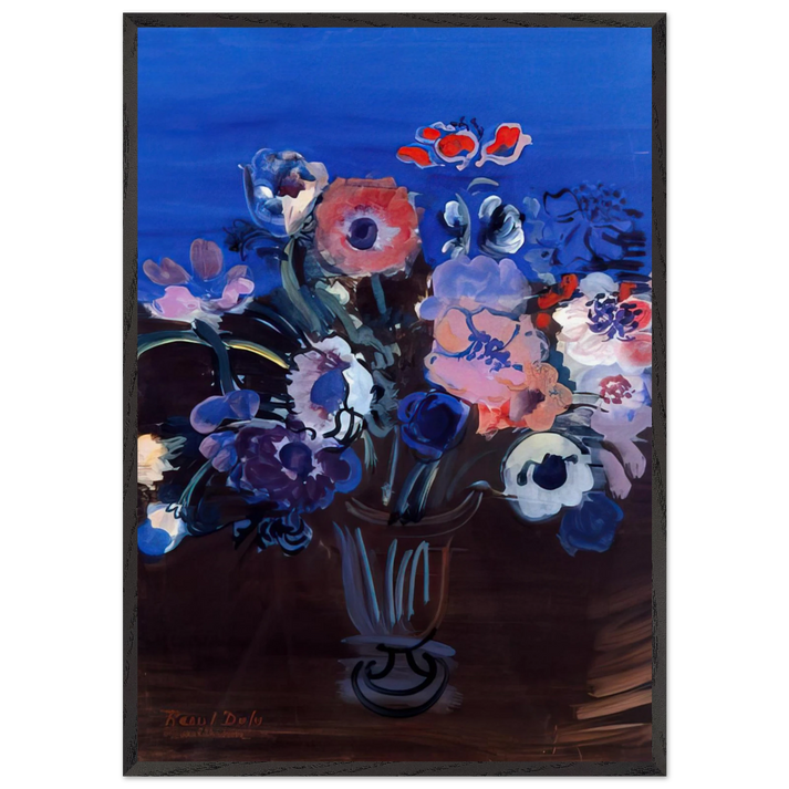 ANEMONES N1 - Raoul Dufy 70x100 cm / 28x40 inches Framed Art Print – Black Wooden Frame