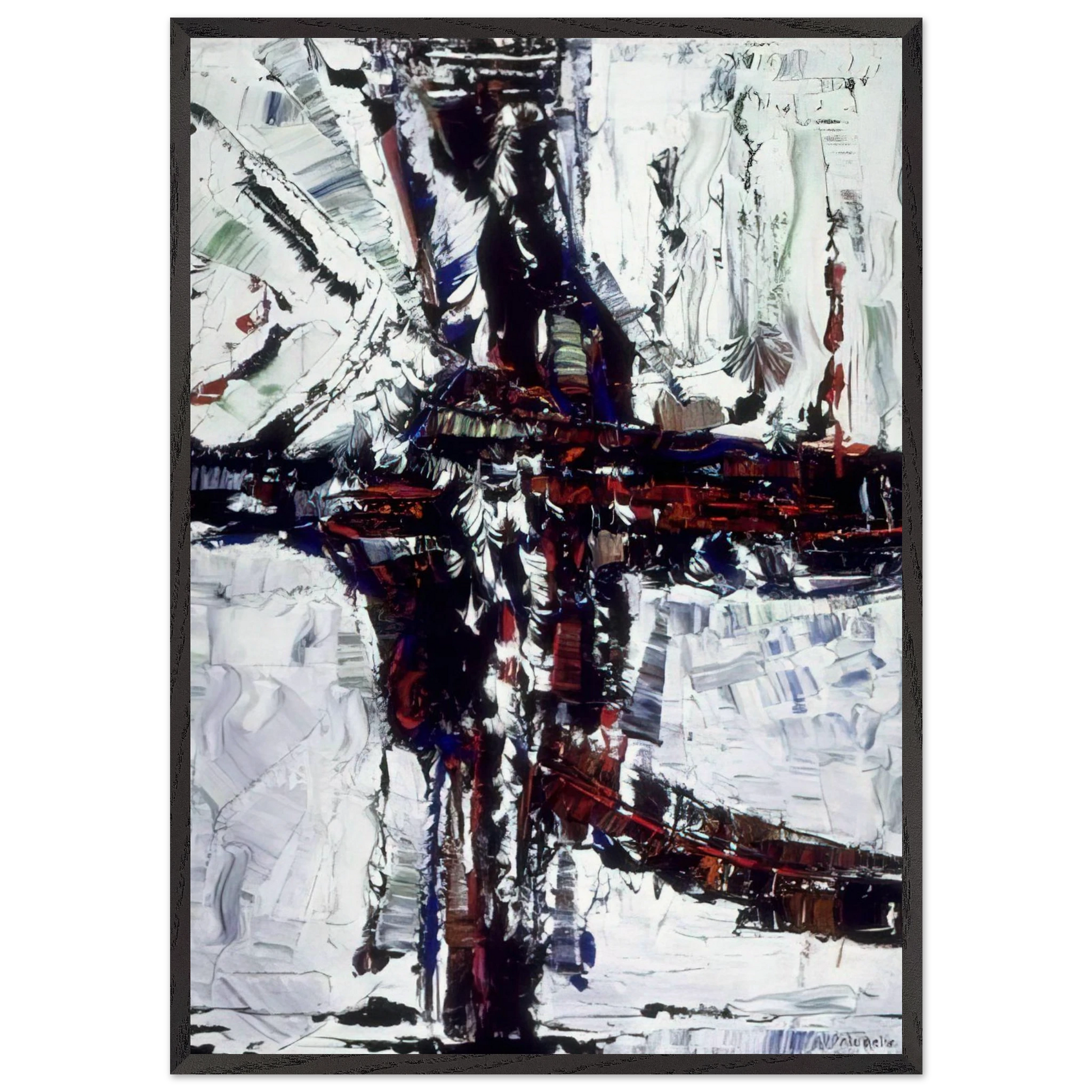 Chemin d hiver - Jean-Paul Riopelle Framed Art Print – Black Wooden Frame - Default Title - -Framed Art Print