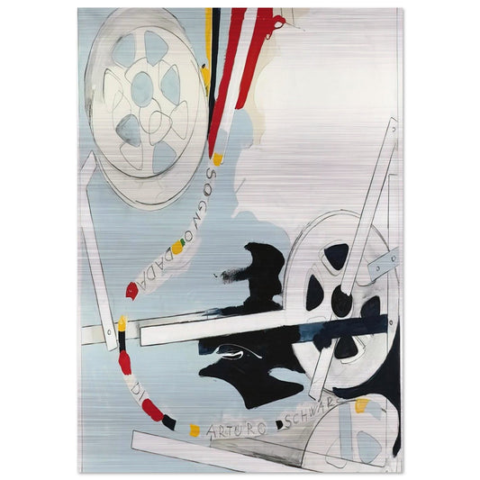 Il Sogno Dada di Arturo Schwarz - 1965 - Mario Schifano Brushed Aluminum Print - 70x100 cm / 28x40 inches | Mario Schifano Aluminum Print | Mario Schifano Prints