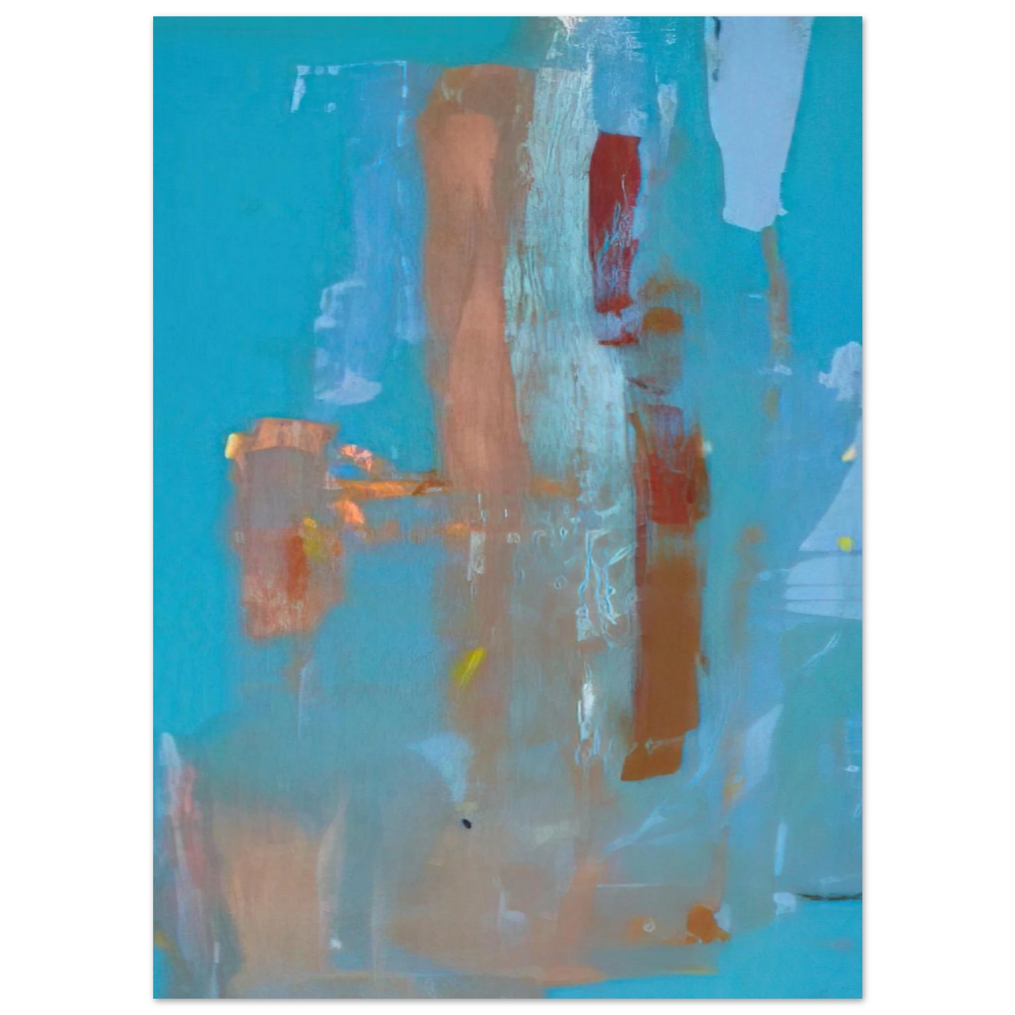 Helen Frankenthaler - In on Blue - 1976 Wall art - 13x18 cm / 5x7 inches - Premium Wooden Framed Poster With Fine Art Paper - White frame