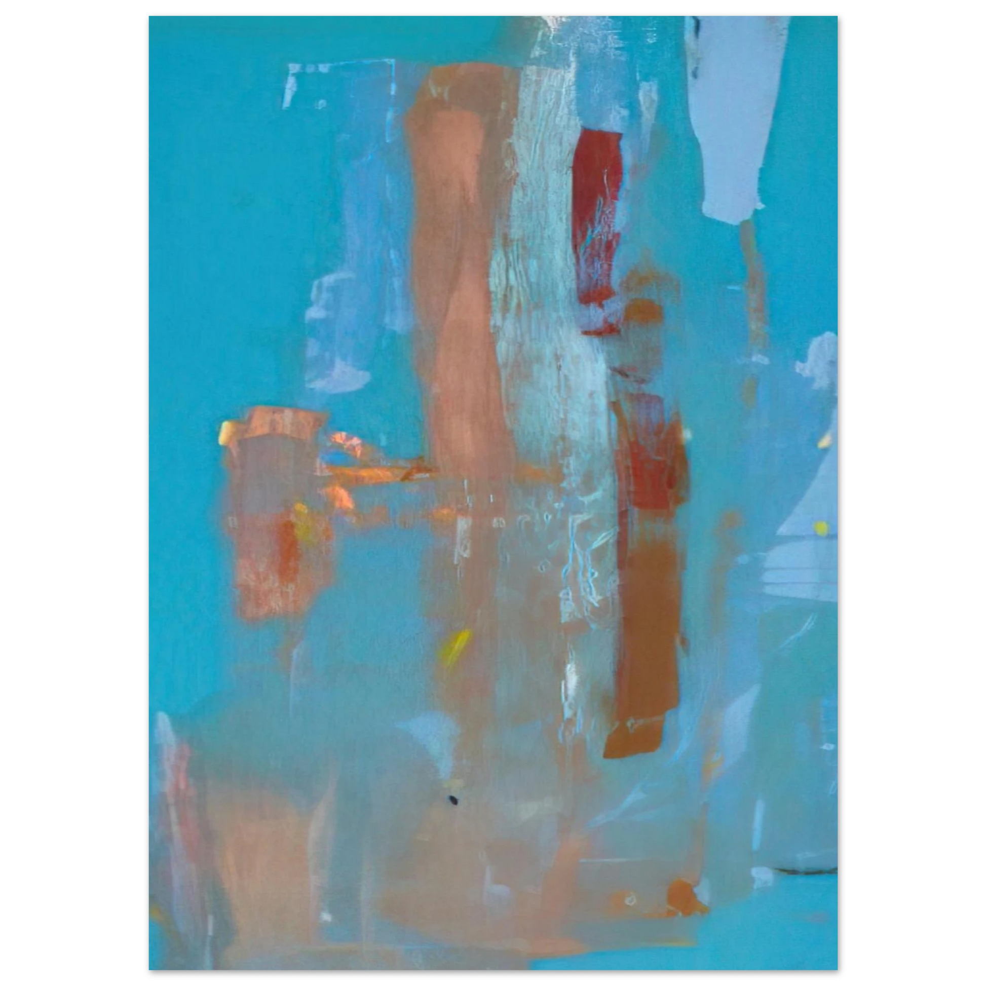 Helen Frankenthaler - In on Blue - 1976 Wall art - 13x18 cm / 5x7 inches - Premium Wooden Framed Poster With Fine Art Paper - White frame