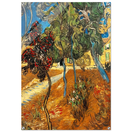Trees in the Asylum Garden - Vincent van Gogh Acrylic Print - 70x100 cm / 28x40″ inches | Vincent van Gogh Wall Art | Vincent van Gogh Prints