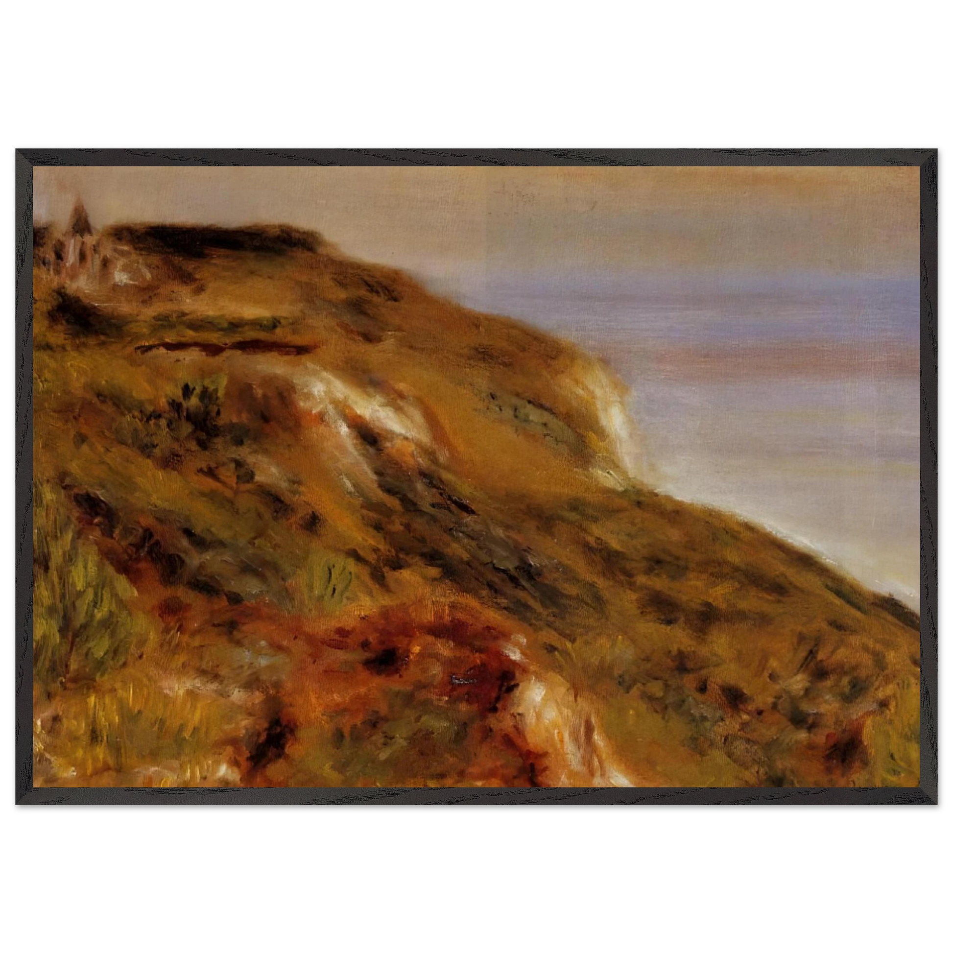 The Varangeville Church and the Cliffs - Pierre-Auguste Renoir Framed Art Print – Black Wooden Frame - Default Title - -Framed Art Print