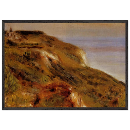 The Varangeville Church and the Cliffs - Pierre-Auguste Renoir 70x100 cm / 28x40 inches Framed Art Print – Black Wooden Frame