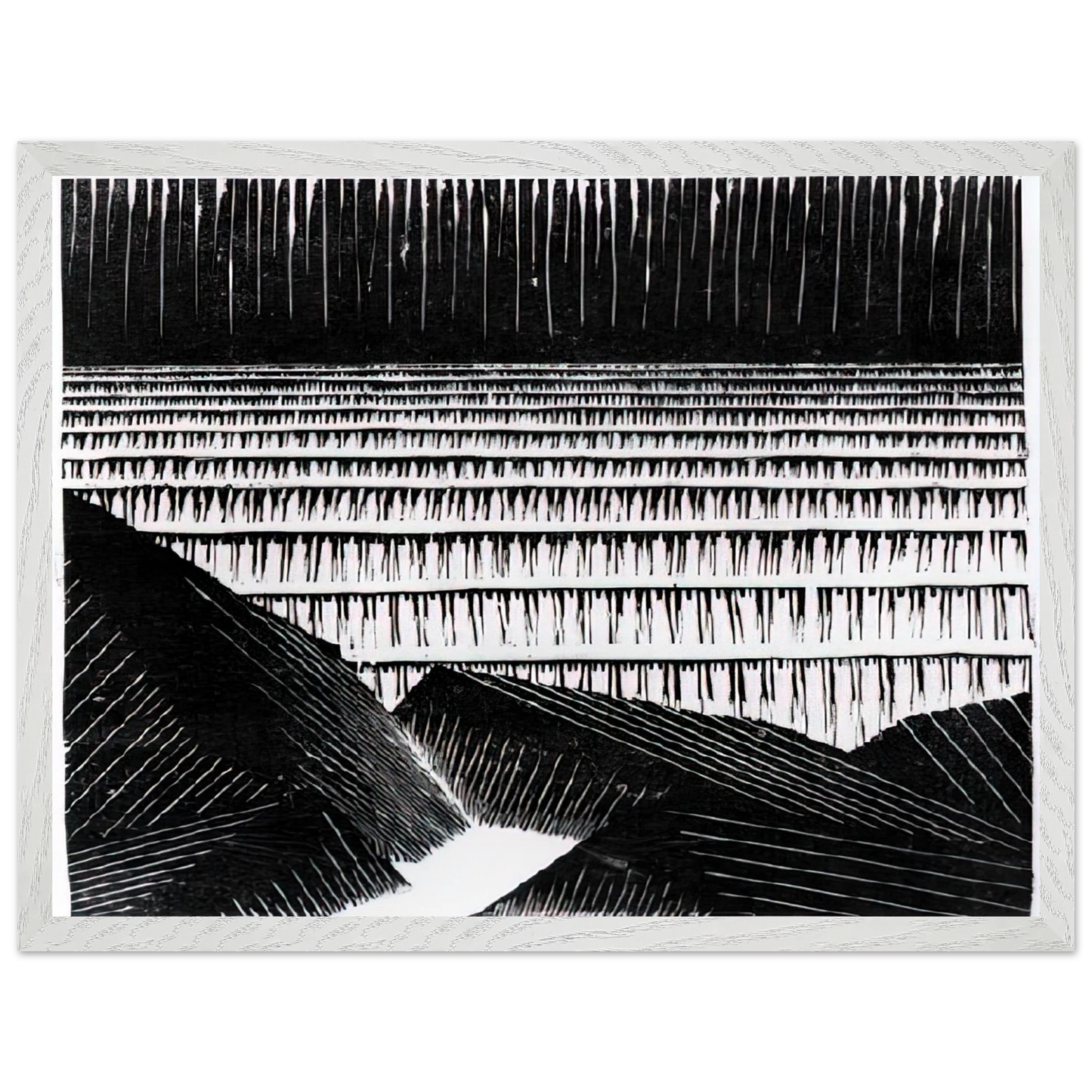 MC Escher - ESCHER (4) Wall Art - 30x40 cm / 12x16 inches - Premium Wooden Framed Poster With Fine Art Paper - White frame