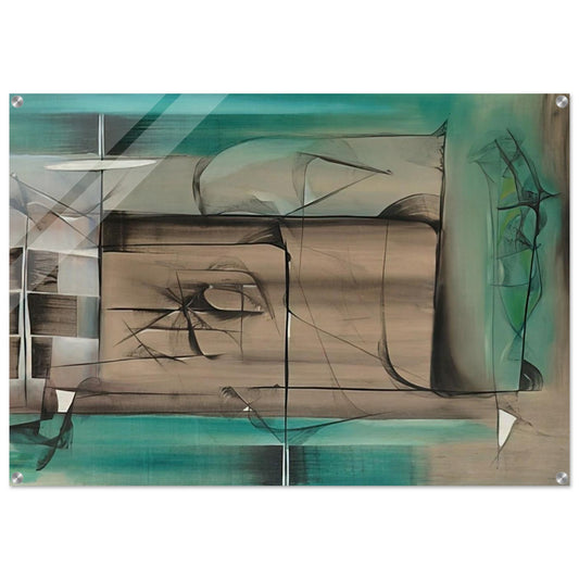 Abstraction in Green and Black - 1946 - Jimmy Ernst Acrylic Print - 70x100 cm / 28x40″ inches | Jimmy Ernst Wall Art | Jimmy Ernst Prints