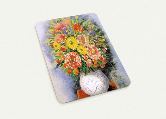 BOUQUET OF VARIOUS FLOWERS AND MIMOSA By Moise Kisling Pack of 10 Post Cards | Moise Kisling Post Cards | A6 (10.5 x 14.8 cm) - 4.1 x 5.8 inches