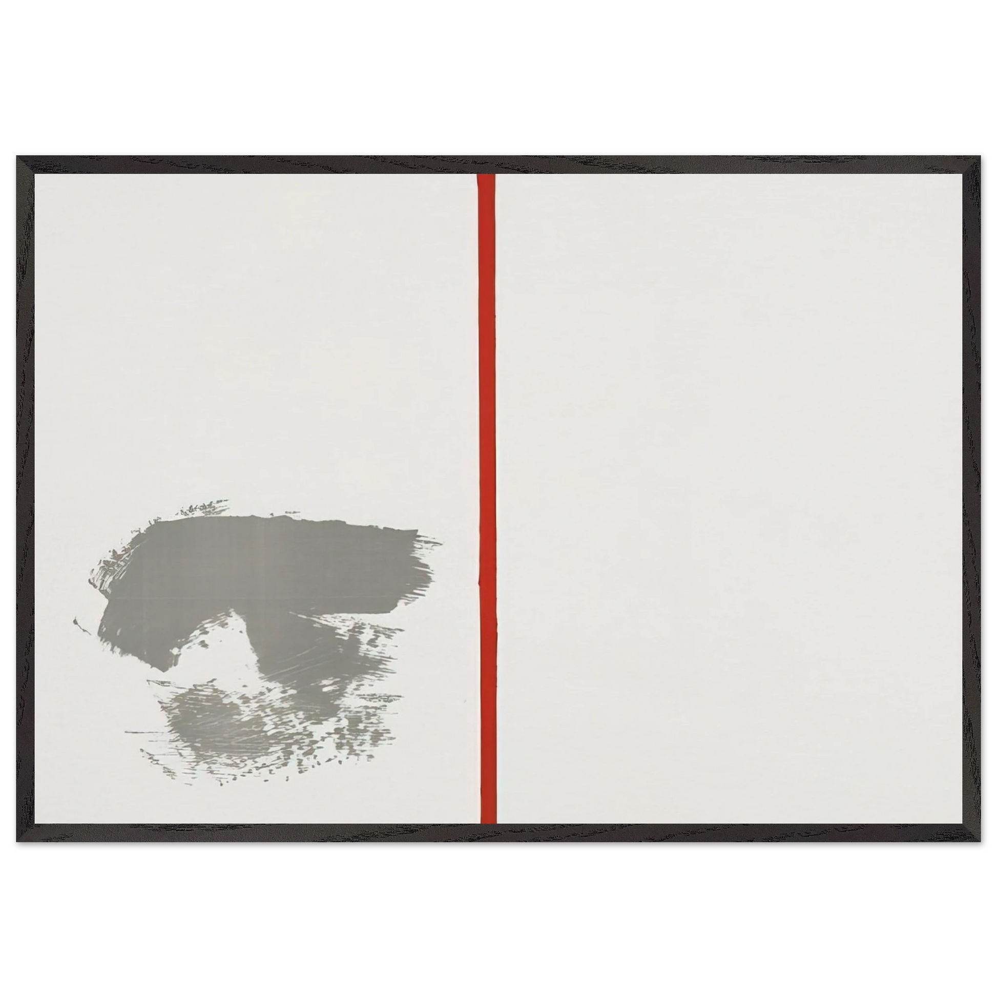 OHNE TITEL MIT ROTEM STRICH 1970 - Blinky Palermo Framed Art Print – Black Wooden Frame - Default Title - -Framed Art Print