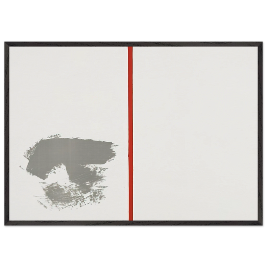 OHNE TITEL MIT ROTEM STRICH 1970 - Blinky Palermo Framed Art Print – Black Wooden Frame - Default Title - -Framed Art Print