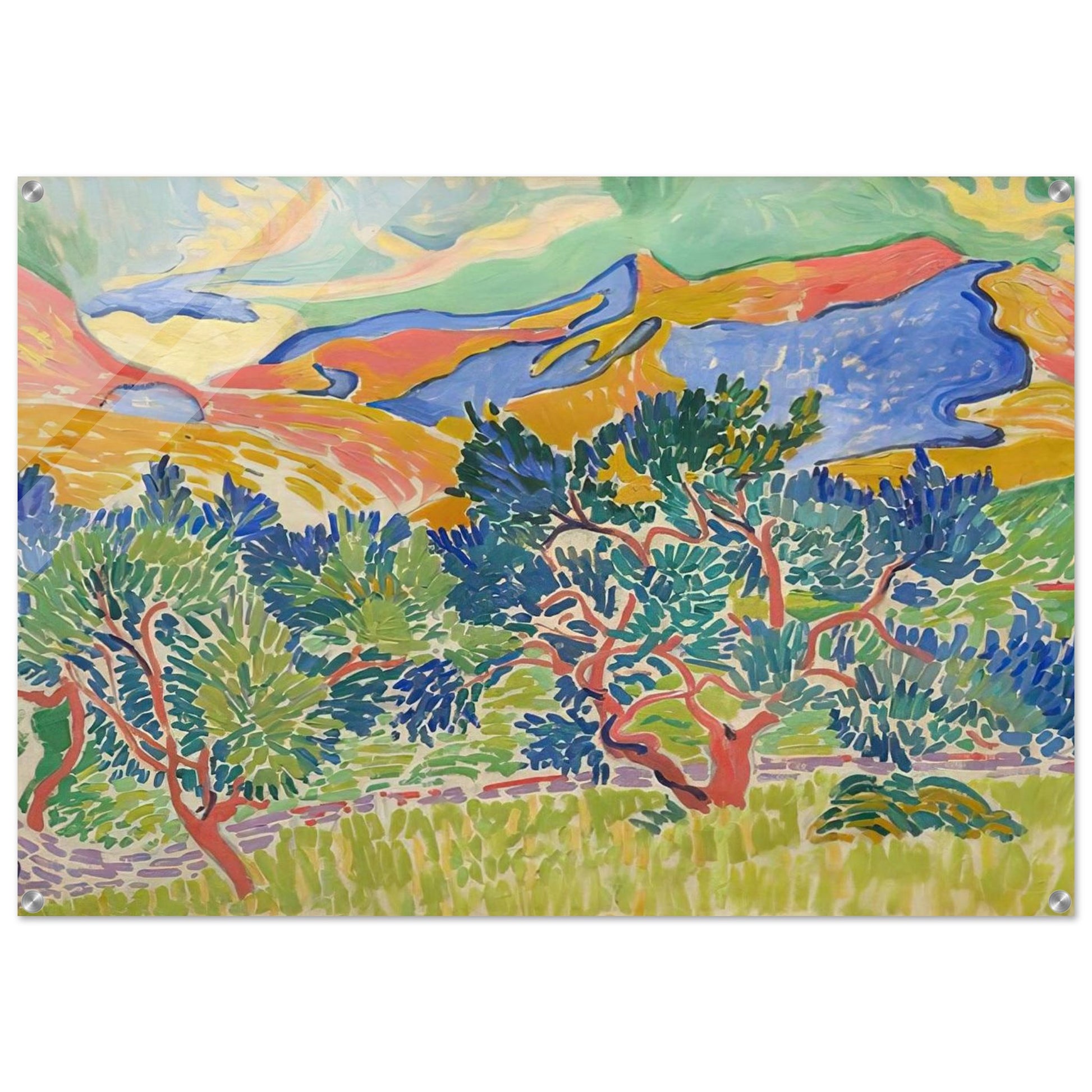 MOUNTAINS AT COLLIOURE 1905 - Andre Derain Acrylic Print - 70x100 cm / 28x40″ inches | Andre Derain Wall Art | Andre Derain Prints