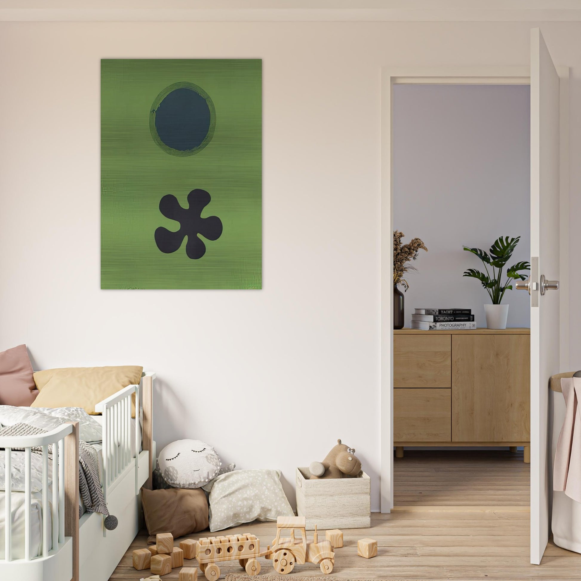 Green Ground--Black Form - 1966 - Adolph Gottlieb Brushed Aluminum Print - 70x100 cm / 28x40 inches | Adolph Gottlieb Aluminum Print | Adolph Gottlieb Prints