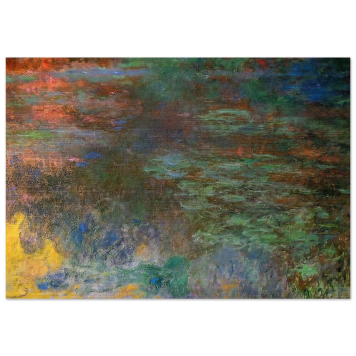 Water Lily Pond, Evening right panel - claude monet Brushed Aluminum Print - 70x100 cm / 28x40 inches | claude monet Aluminum Print | claude monet Prints