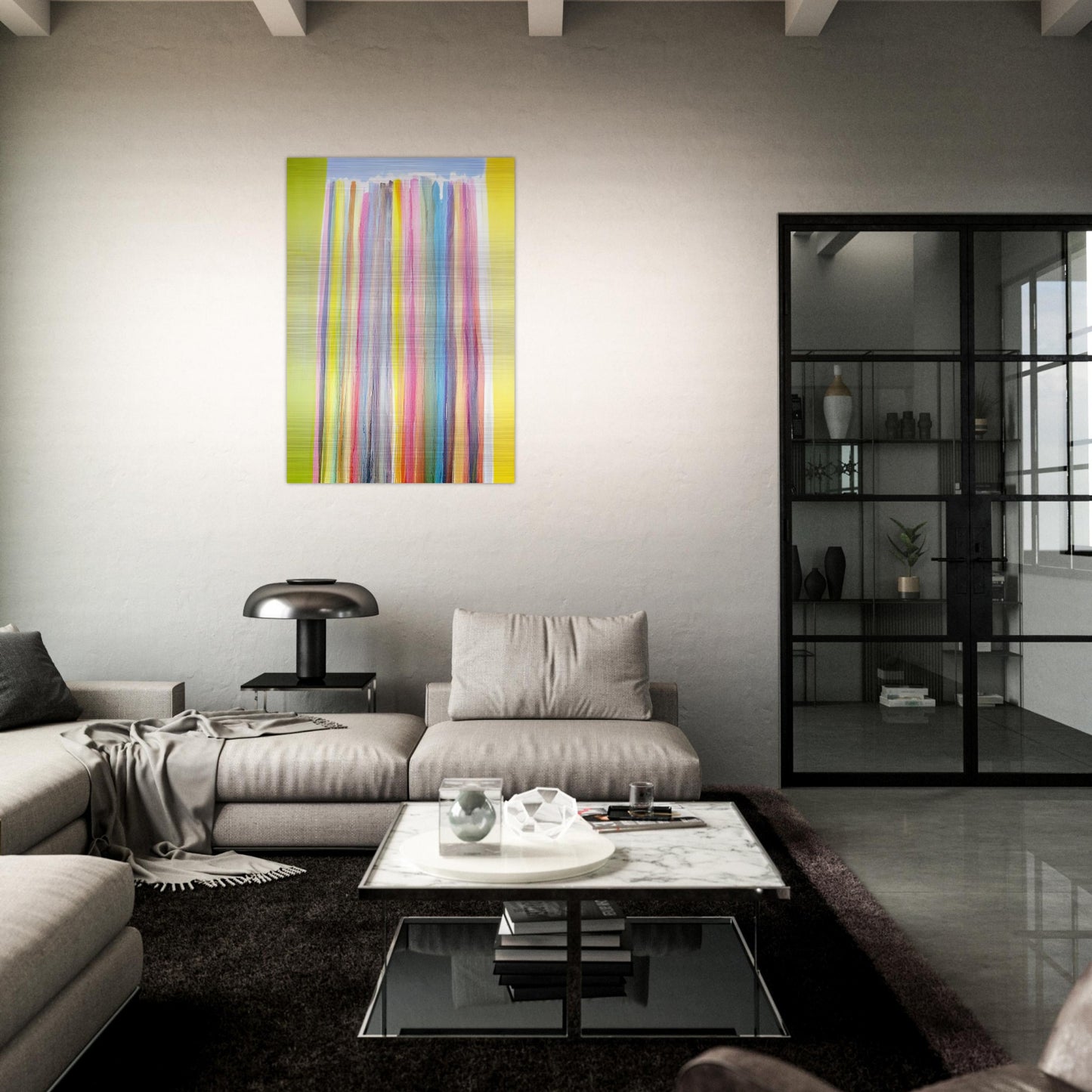 Oriole Sky - 1972 - Ronnie Landfield Brushed Aluminum Print - 70x100 cm / 28x40 inches | Ronnie Landfield Aluminum Print | Ronnie Landfield Prints