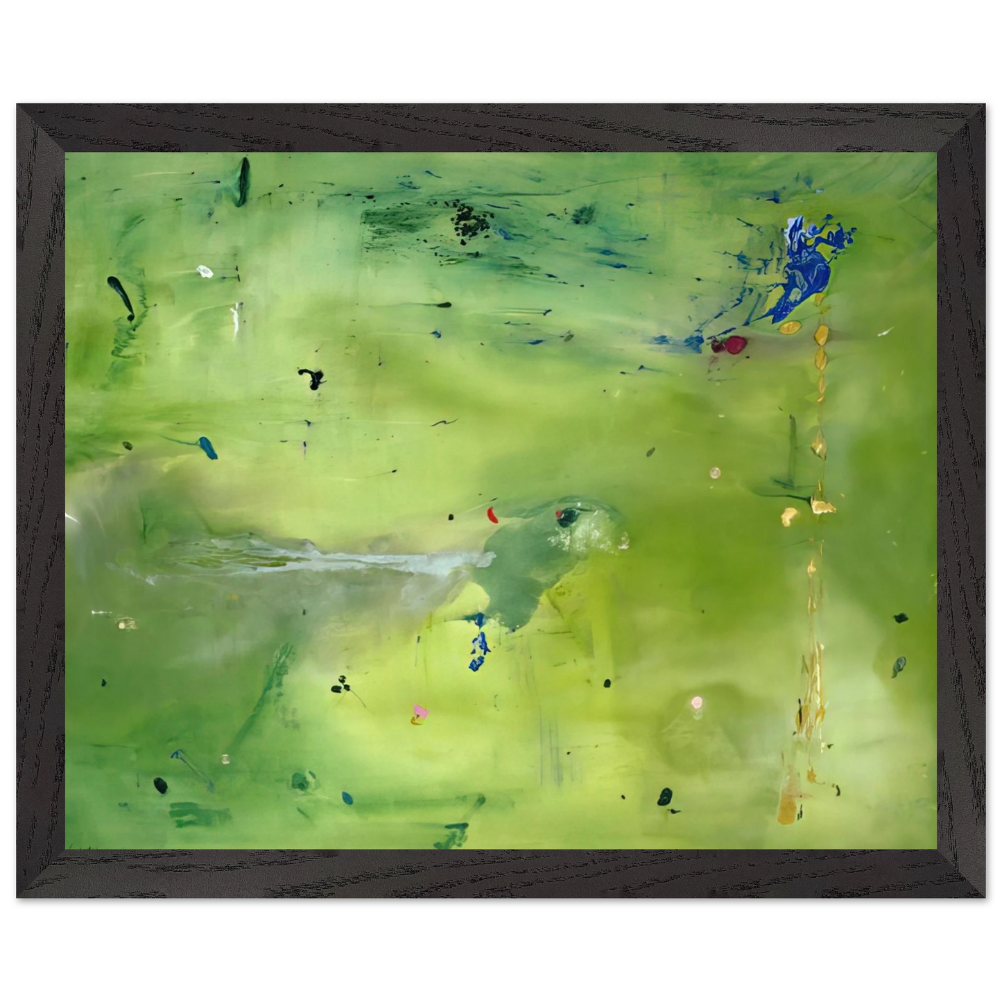 Helen Frankenthaler - A Green Thought in a Green Shade - 1981 Wall art - A1 (59.4 x 84.1  cm) - Premium Wooden Framed Poster With Fine Art Paper - Black frame