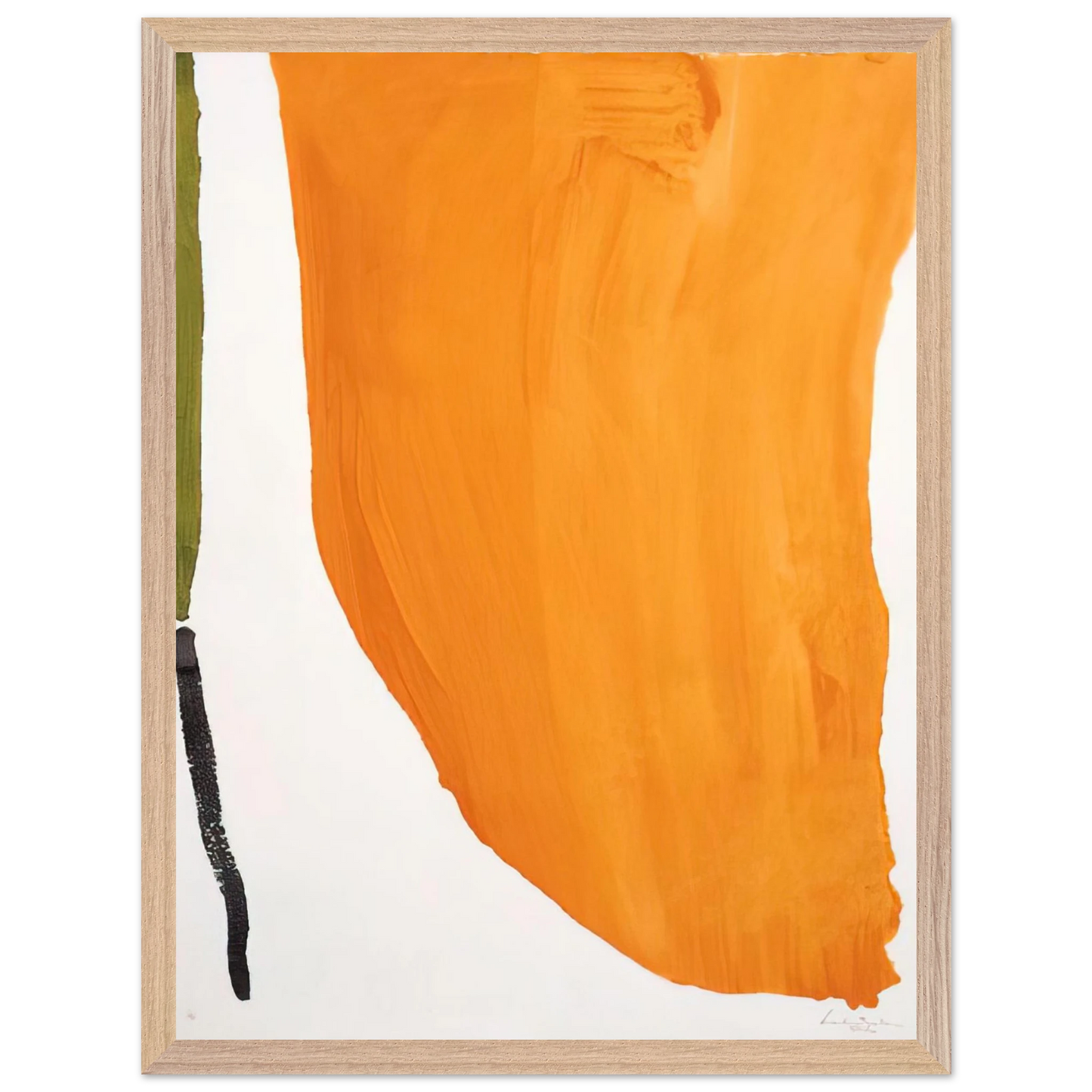 Helen Frankenthaler - Orange Downpour - 1970 Wall art - 13x18 cm / 5x7 inches - Premium Wooden Framed Poster With Fine Art Paper - Black frame