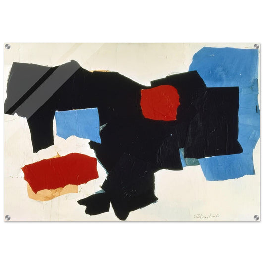 BLUE RED BLACK AND WHITE 1961 - Esteban Vicente Acrylic Print - 70x100 cm / 28x40″ inches | Esteban Vicente Wall Art | Esteban Vicente Prints