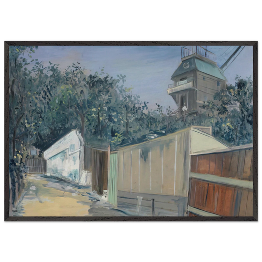 LE MOULIN DE LA GALETTE A MONTMARTRE 1915 - Maurice Utrillo 70x100 cm / 28x40 inches Framed Art Print – Black Wooden Frame
