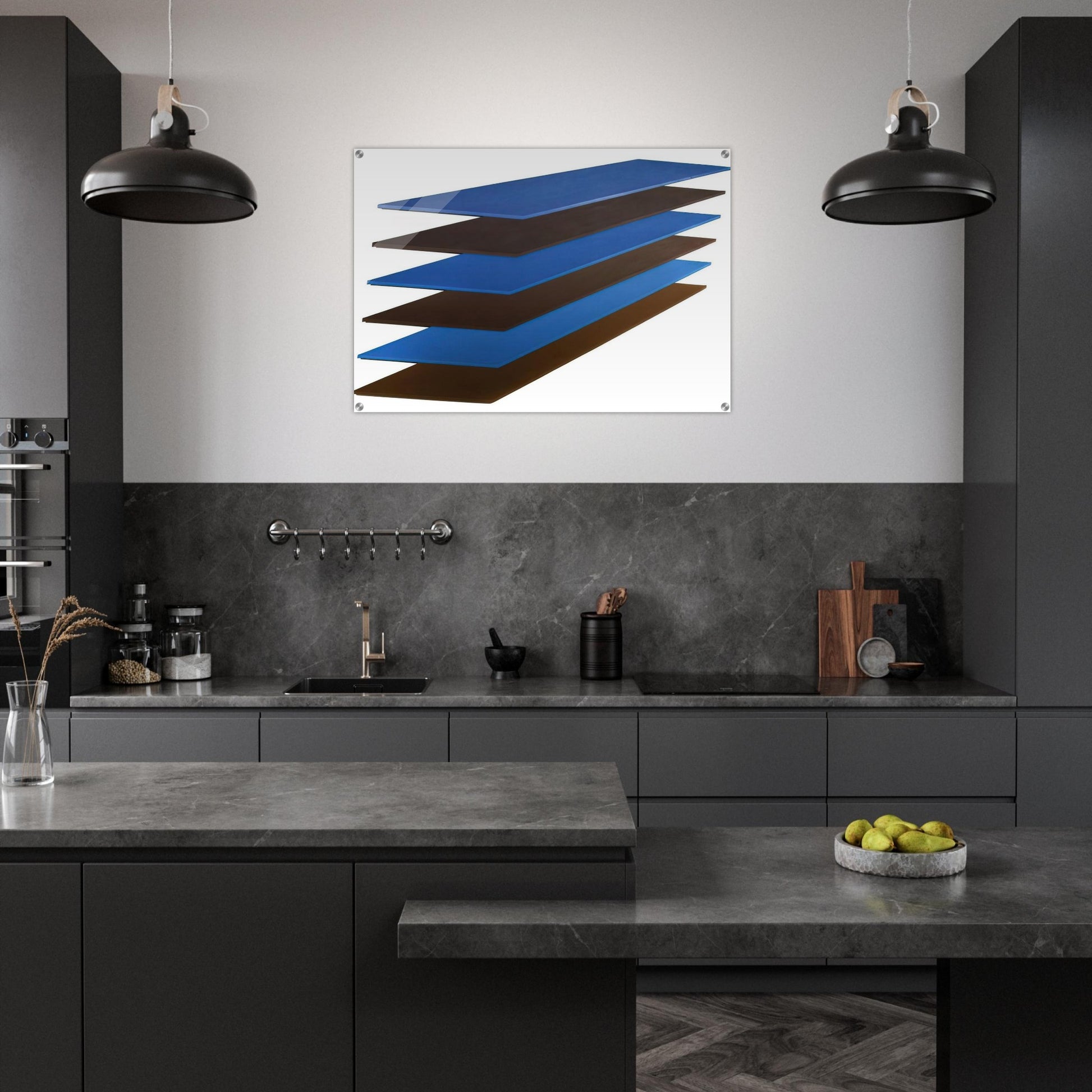 Brown and Blue Plank - 1968 - Thomas Downing Acrylic Print - 70x100 cm / 28x40″ inches | Thomas Downing Wall Art | Thomas Downing Prints