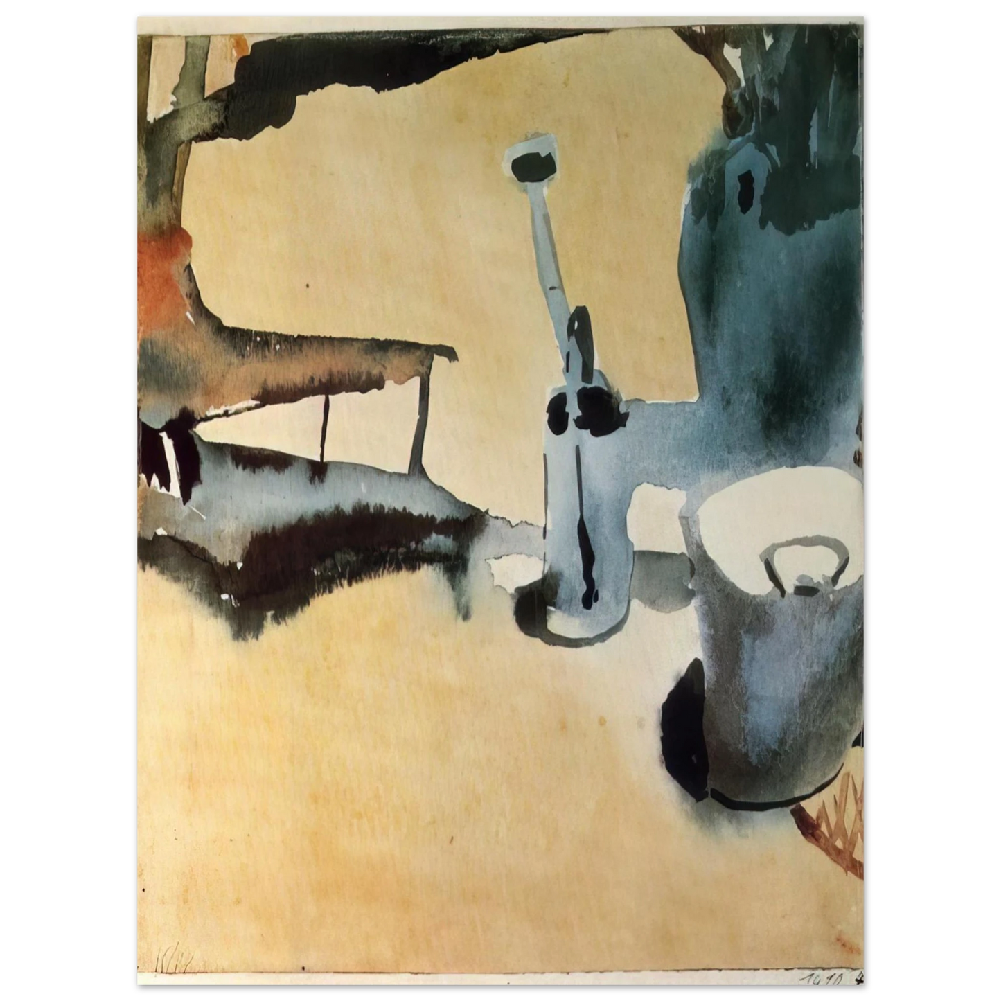 Paul Klee - FLOWER STAND WITH WATERING CAN AND BUCKET 1910 Fine Art Poster - Default Title