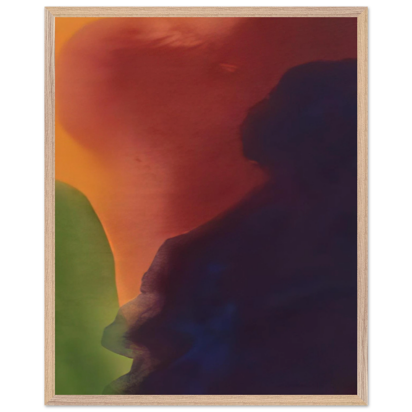 Helen Frankenthaler - Blue Atmosphere III - 1963 Wall art - 40x40 cm / 16x16 inches - Premium Wooden Framed Poster With Fine Art Paper - Wood frame
