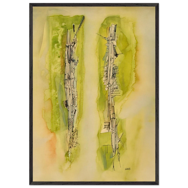 Untitled - 1940 N3 - Wols 70x100 cm / 28x40 inches Framed Art Print – Black Wooden Frame